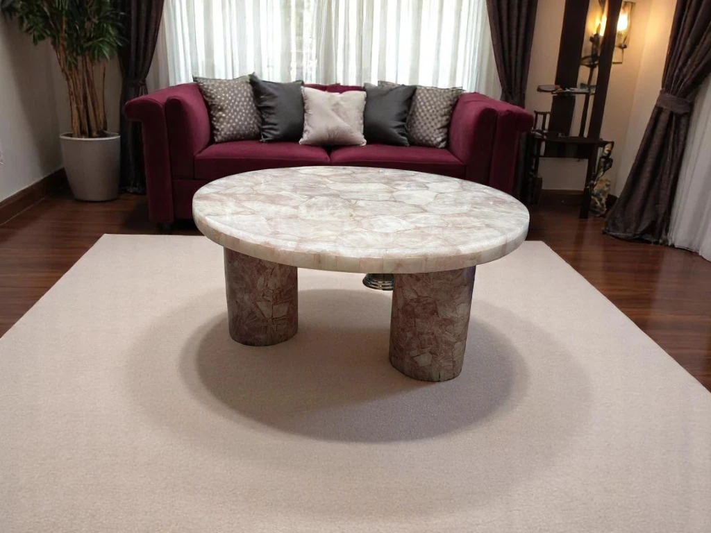 Exquisite Rose Quartz Coffee Table Tops | Vedantartisans